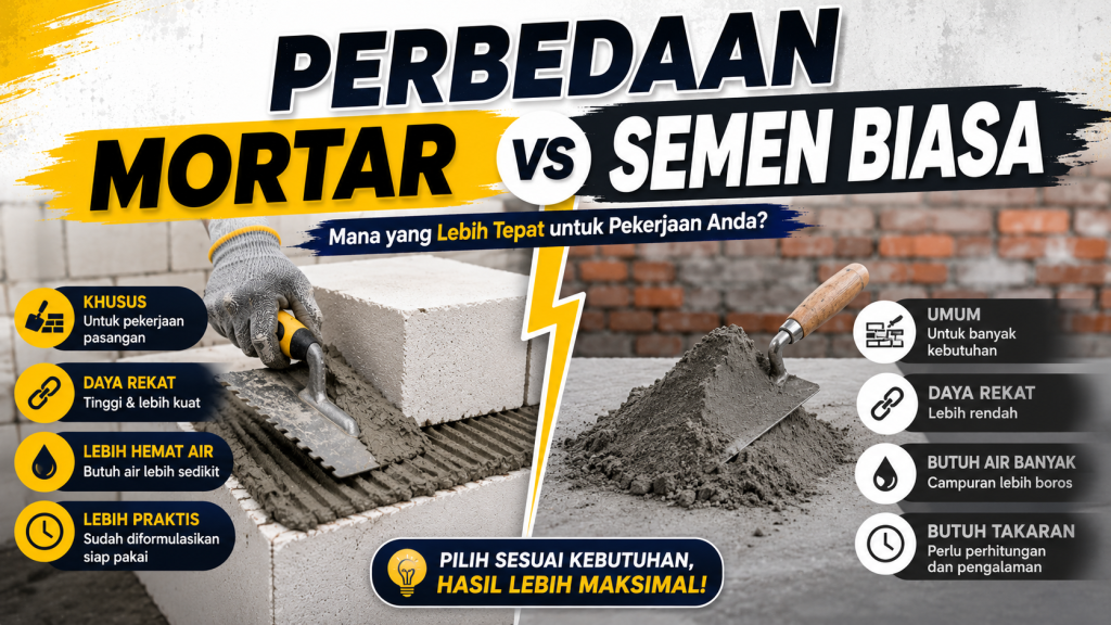 Perbedaan Mortar dan Semen Biasa